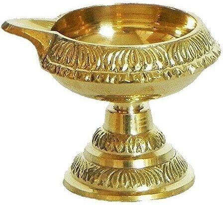 mnaonline Very small 1.5 Inch Designer Brass Diya / Pooja Deepak Brass Table Diya-picture-14