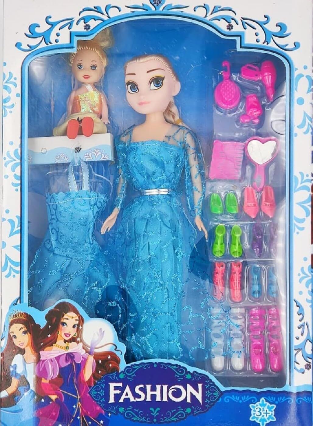 ar kids toys Fashion Doll Moveable Arms & Legs Doll for Girls with Dress& Fashion Accessories-picture-26
