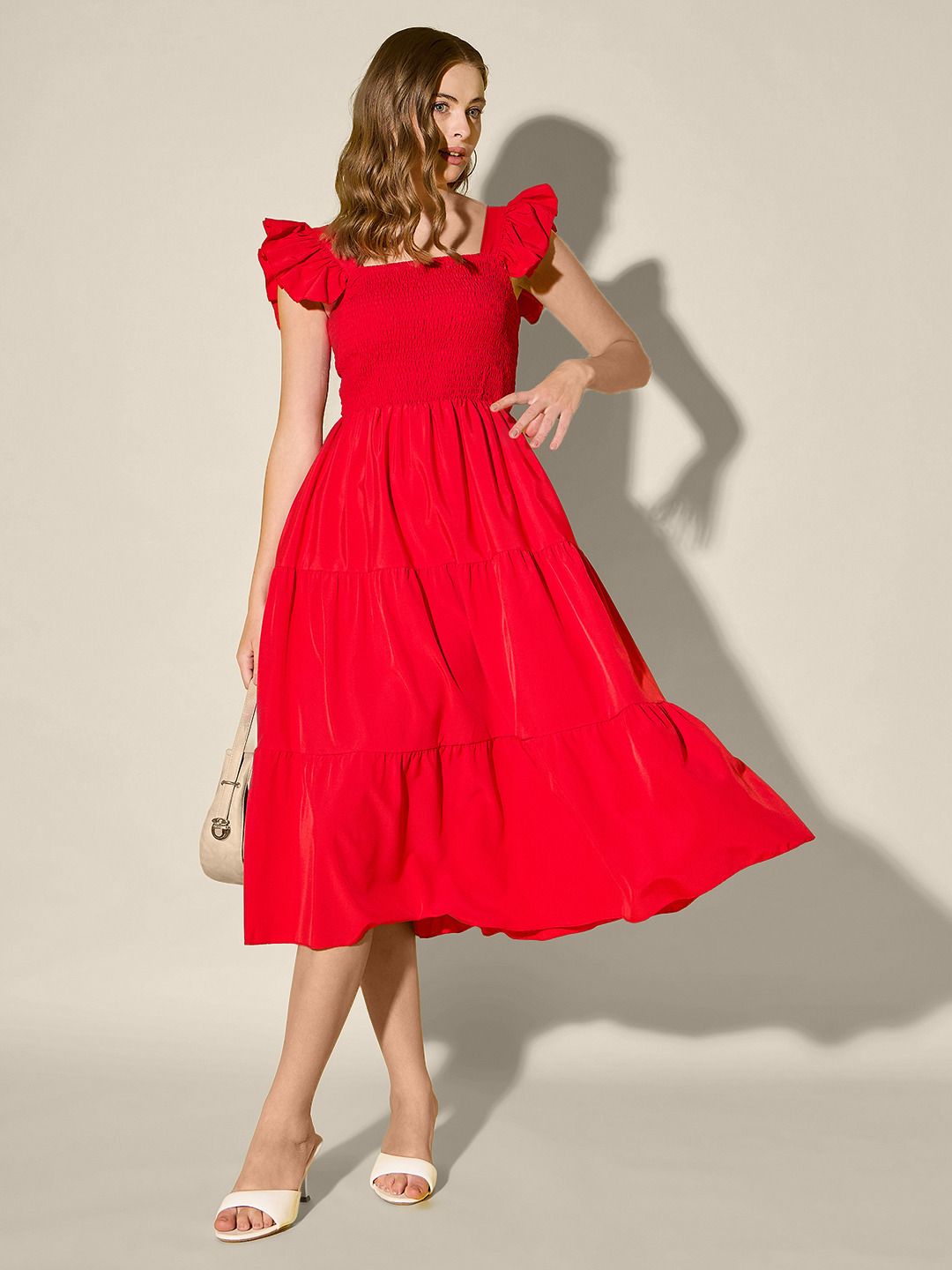 qioa Women Maxi Red Full Length Dress-picture-7