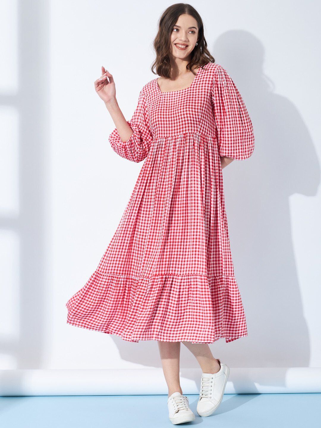 Women Gown Pink Midi/Calf Length Dress-image-19