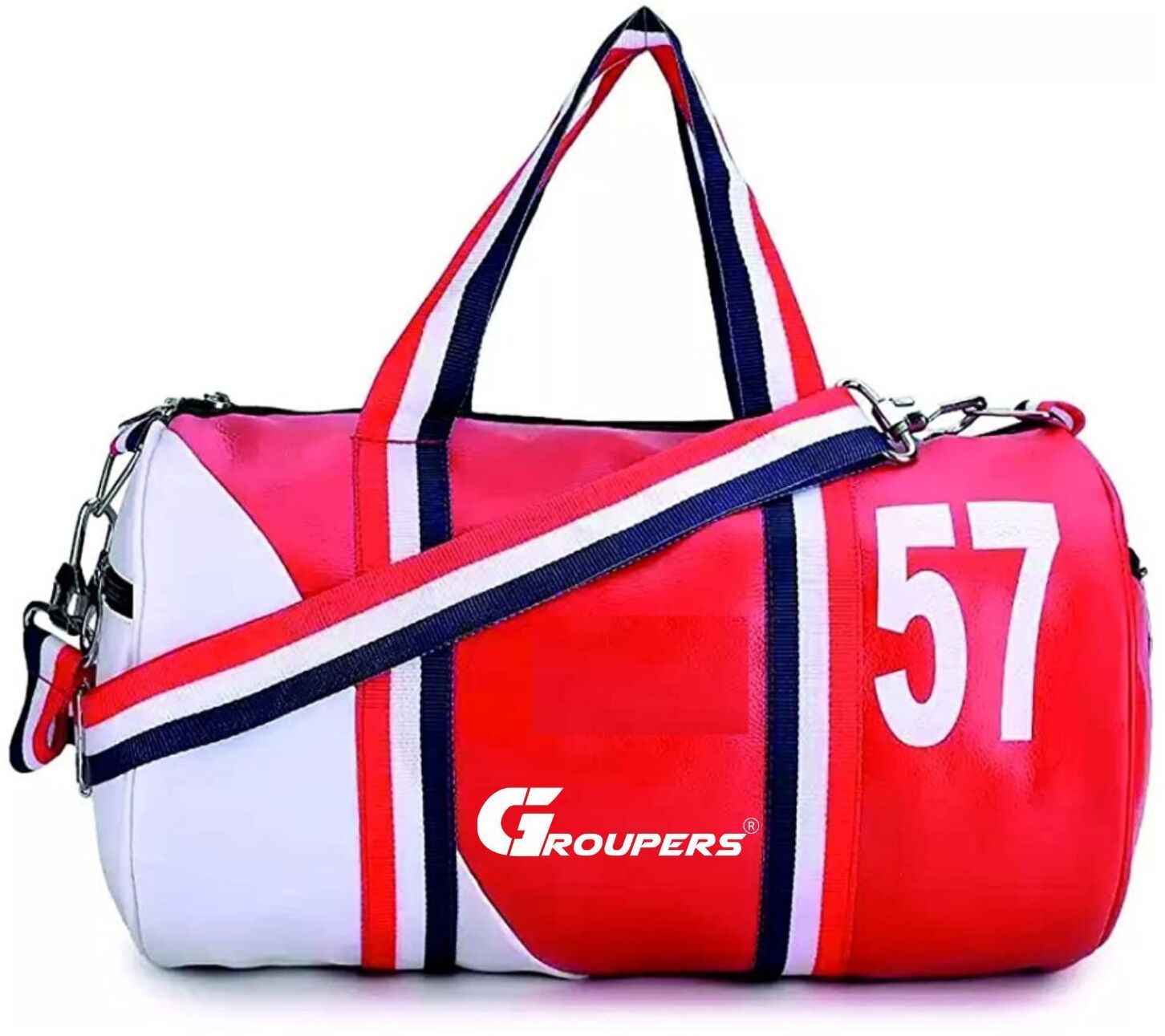 groupers 25 L Hand Duffel Bag - duffle bags - Red, White - Regular Capacity-picture-24