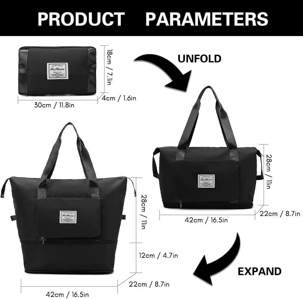 129 L Gym Duffel Bag - Black 60L Large Capacity Duffel Bag - Black-image-34