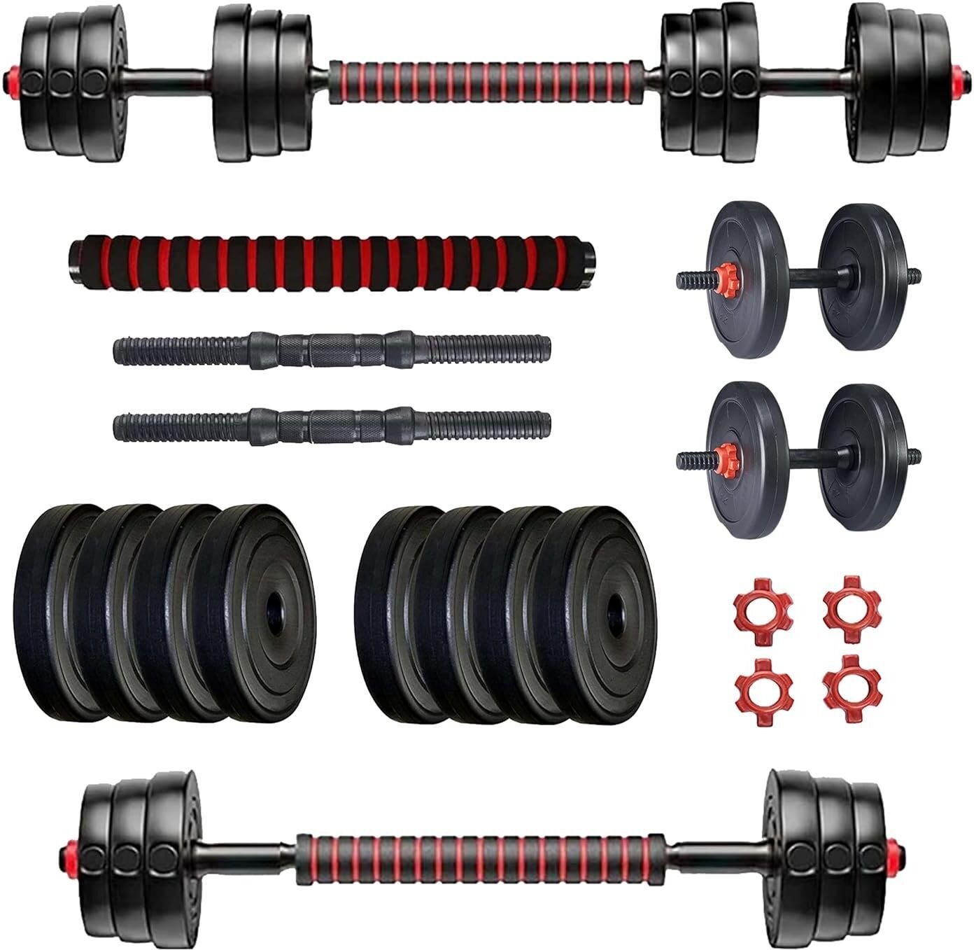 3 In 1 Convertible & Barbell Home Gym Set Kit For Home Workout Fitness Adjustable Dumbbell