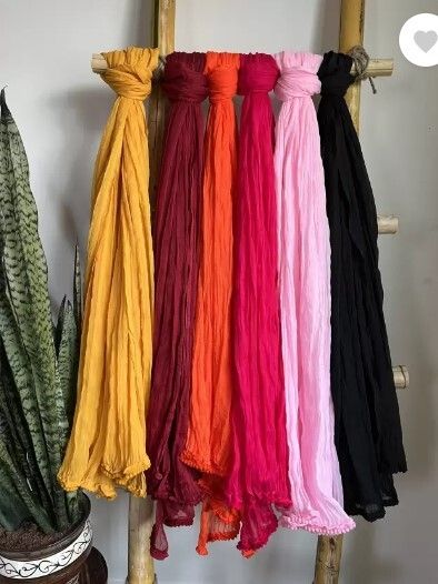 nakoda creation Cotton Blend Solid Multicolor Women Dupatta-picture-16