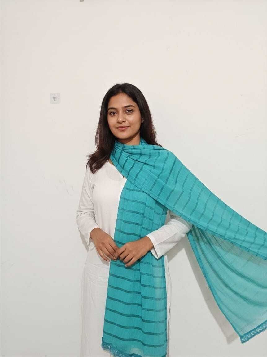 Lycra Blend Solid Light Blue Women Dupatta-image-22