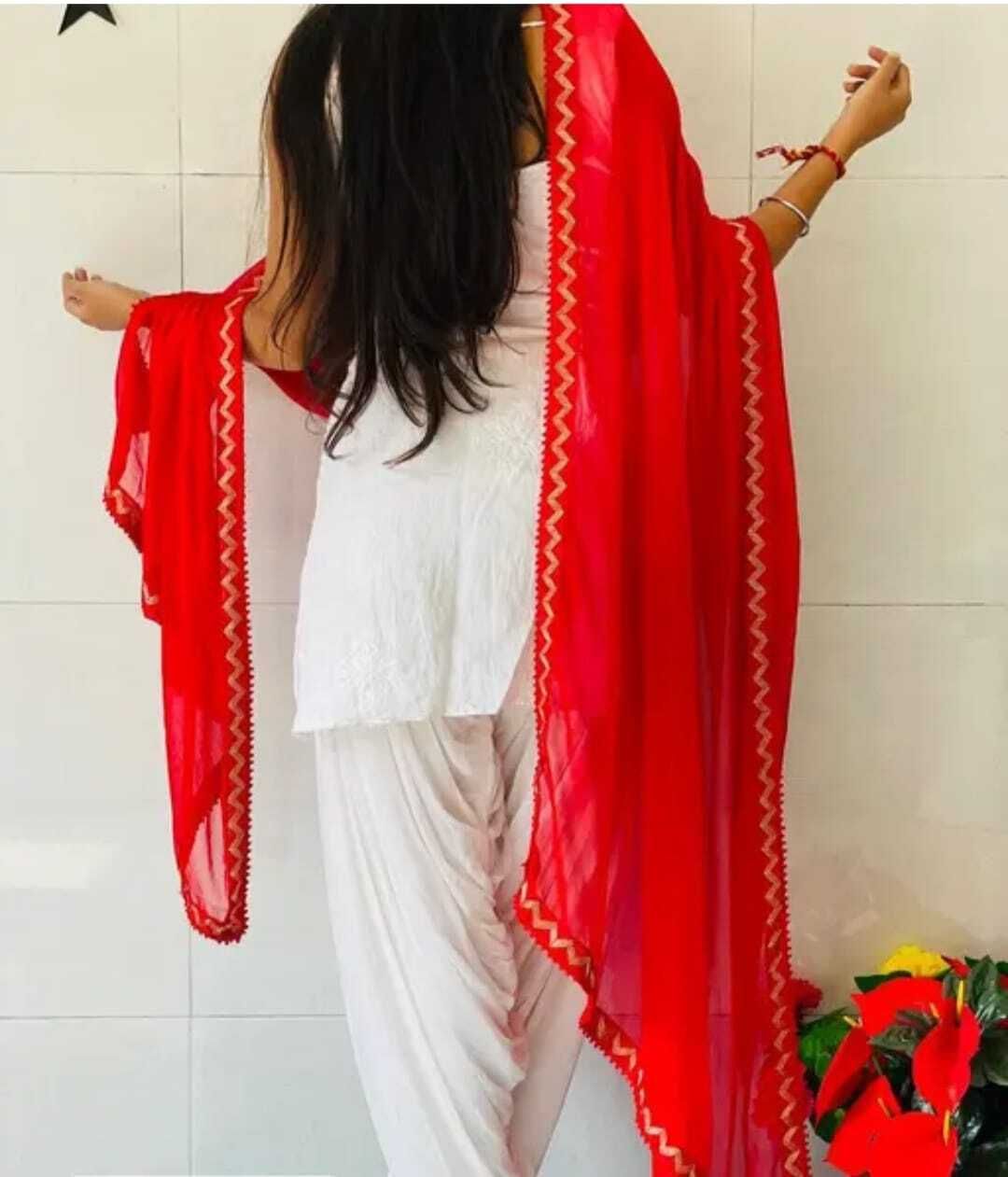 Chiffon Solid Red Women Dupatta-image-24