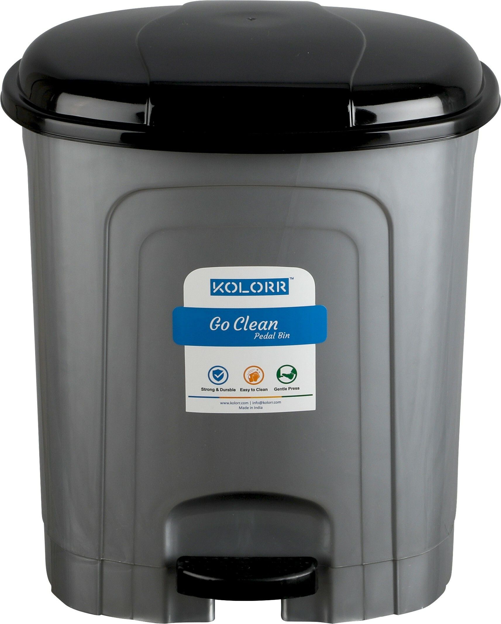 kolorr 23 L Go Clean Lightweight Pedal Pack of 1 Grey Wastebin For Home/Office Plastic Dustbin-picture-26