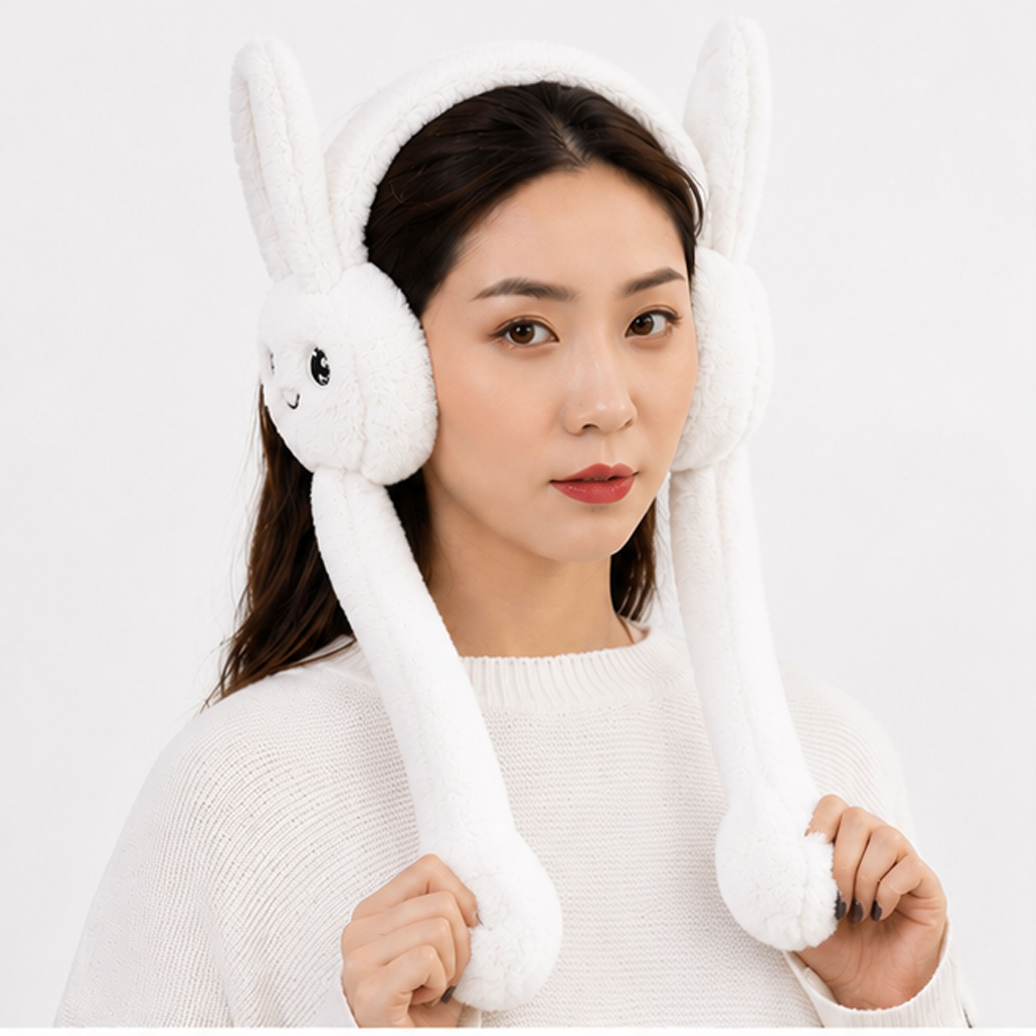 rajwada fabrics Adorable Rabbit Ear Winter Earmuffs with Chuchu Rabbit Sound Look Ear Muff-picture-47