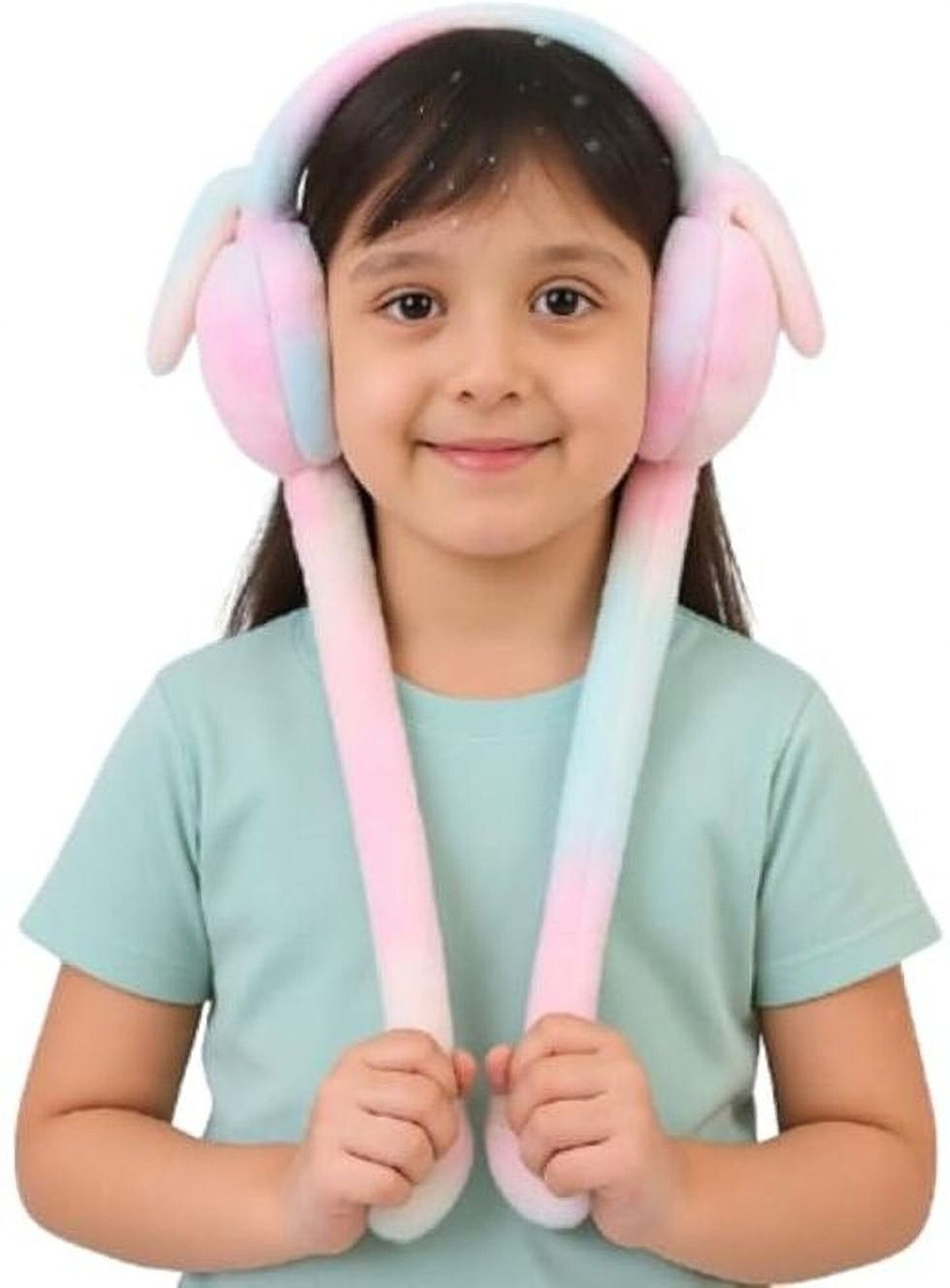 rajwada fabrics Faux Fur Bunny Ear Earmuffs Chuchu Rabbit Sound Winter Fashion Ear Muff-picture-27