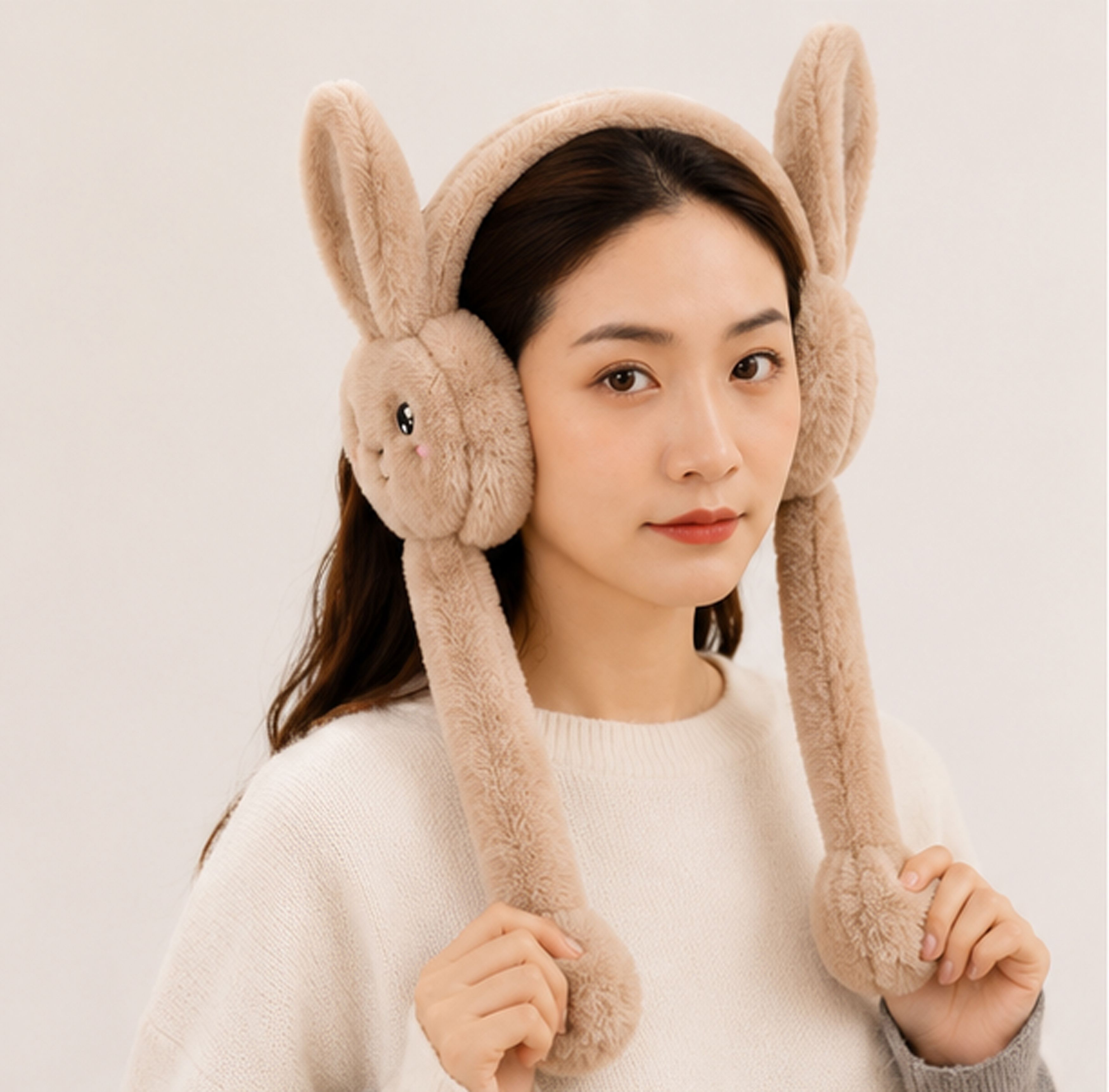 blackrod Adorable Rabbit Ear Winter Earmuffs with Chuchu Rabbit Sound Look Ear Muff-picture-35