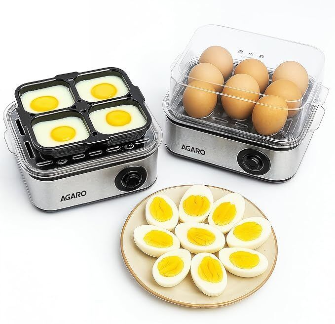 agora Grand Egg Boiler And Poacher, 2-in1 Boils 8 Eggs, Poach 4 Eggs, 500W, Silver Egg Cooker-picture-29
