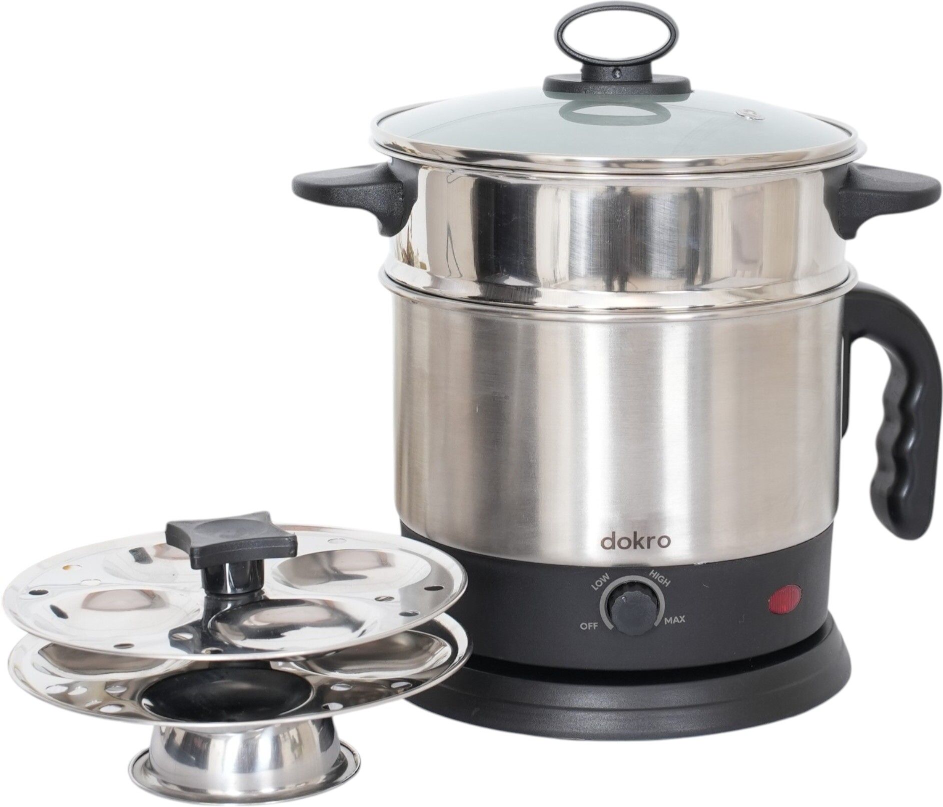 dokro Electric MultiKettle with steamer(1.5L), 600W Power, Automatic shutoff | Premium Multi Cooker Electric Kettle-picture-21