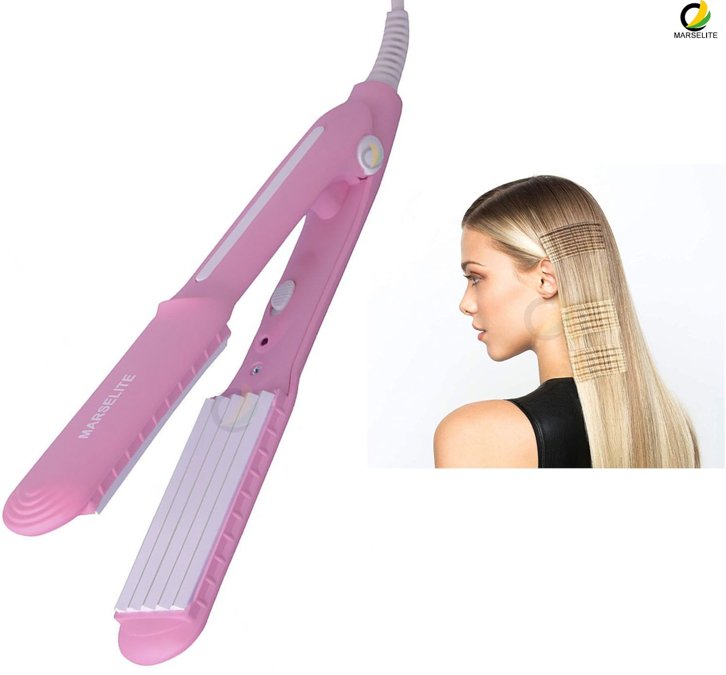 MARSELITE Mini Crimper for Deep Waves & Crimped Hair Look Electric Hair Styler-image-44