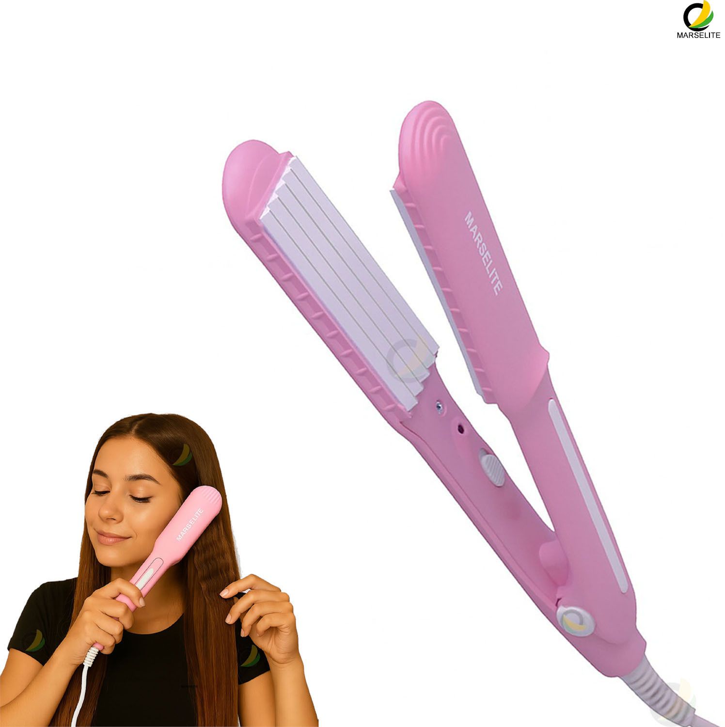 MARSELITE Girls Mini Hair Crimper for Zig-Zag Crimp Look Electric Hair Styler-image-26