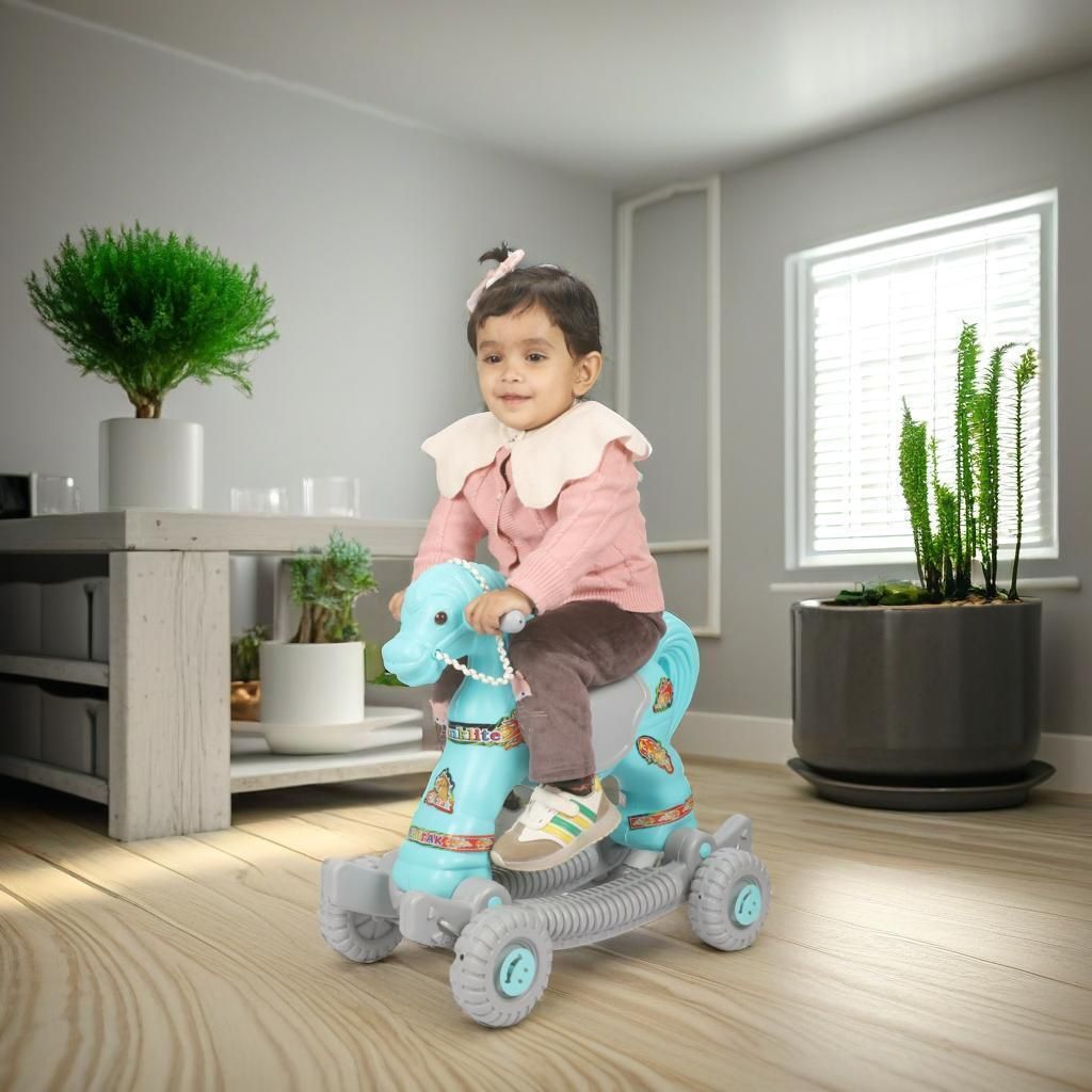 Baby horse rider for kids 2 in 1 function for 1-3 years Rideons & Wagons Non Battery Operated Ride On-image-40