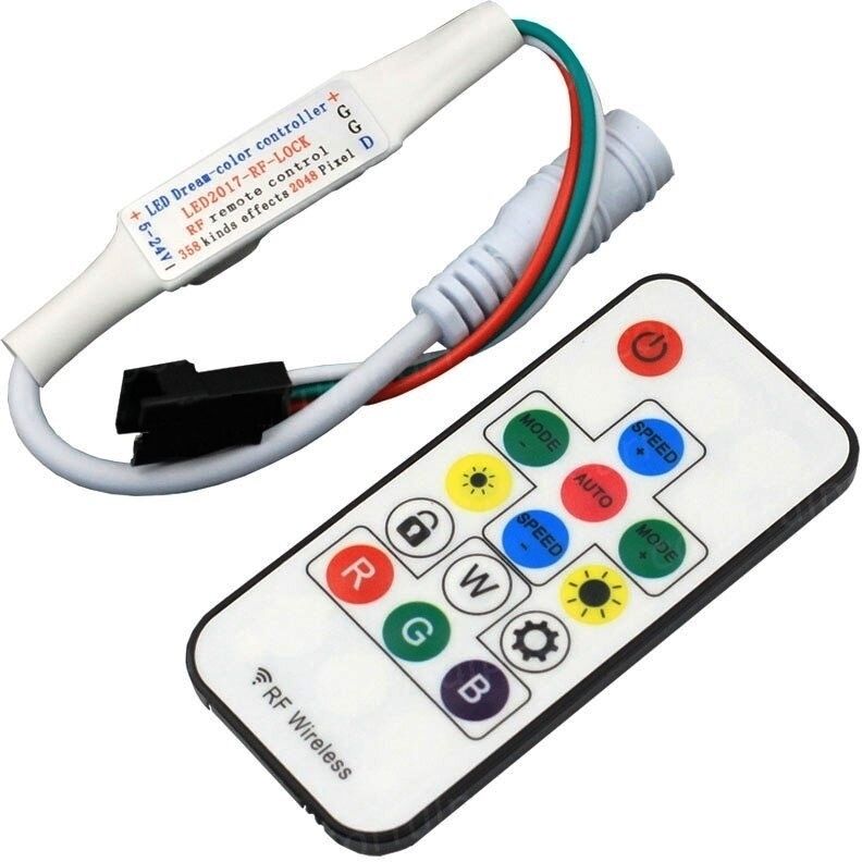 DC 5v-24v LED Dream Colour Controller RF Remote Pixel Strip Light Dimmer Sensor 10 A Toggle Dimmer