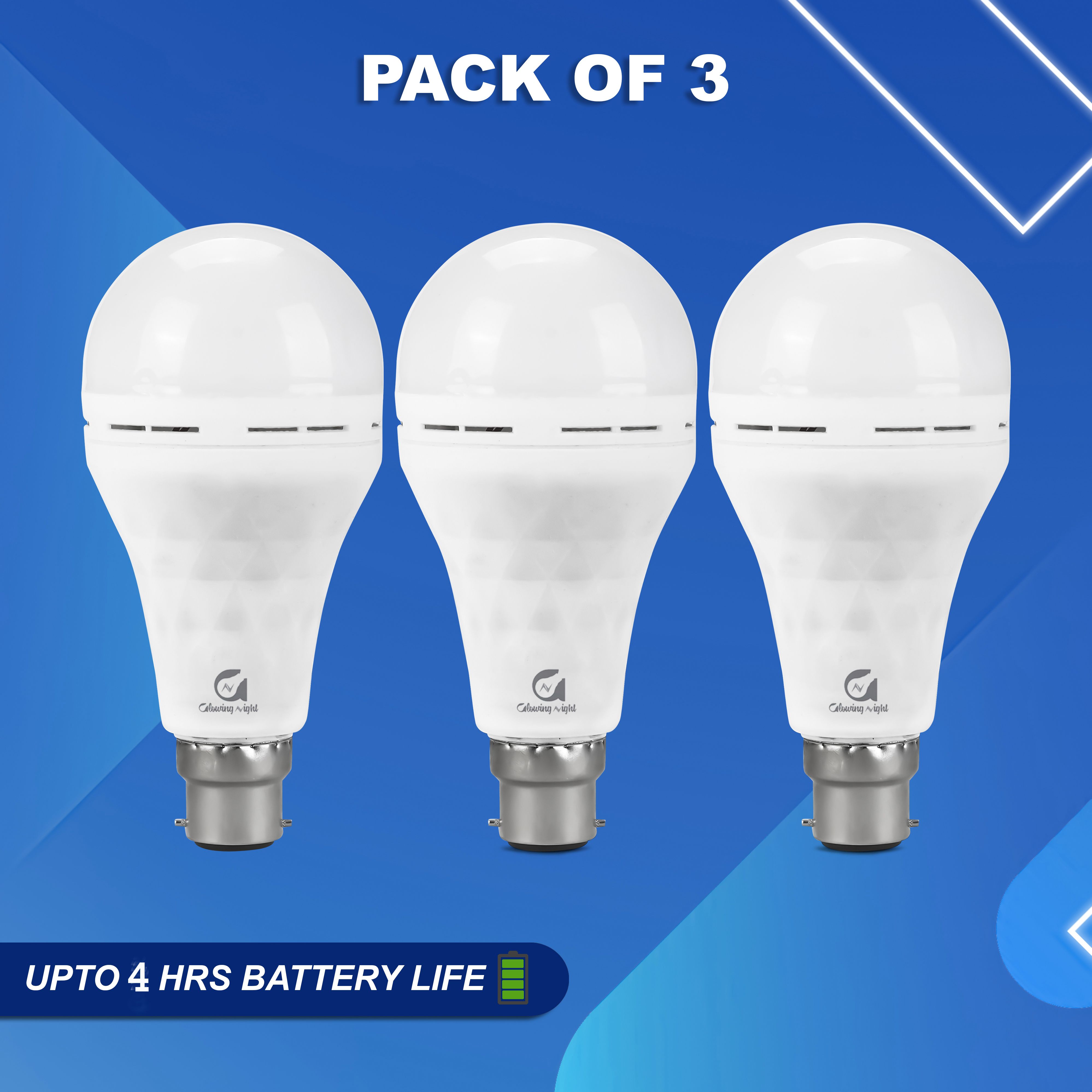 12W AC/DC LED Inverter Bulb with 2 Hours Backup, Suitable for Low Voltage Areas 2 hrs Bulb Emergency Light