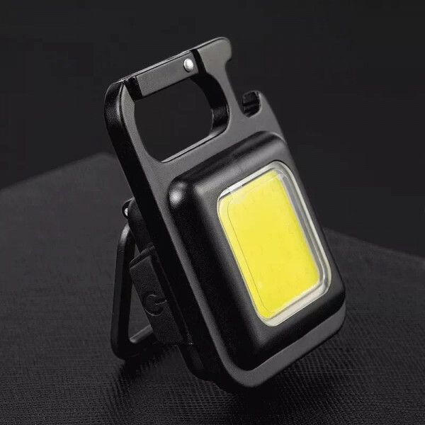 Aluminum Cob Small, 500Lumens Bright Rechargeable Keychain Mini Flashlight 3 MOD LED Lantern