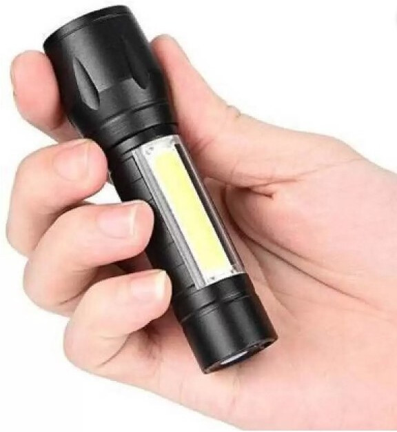 techpride Mini Rechargeable Pocket Torch Light Super Bright Zoom 5 hrs Torch Emergency Light image 1