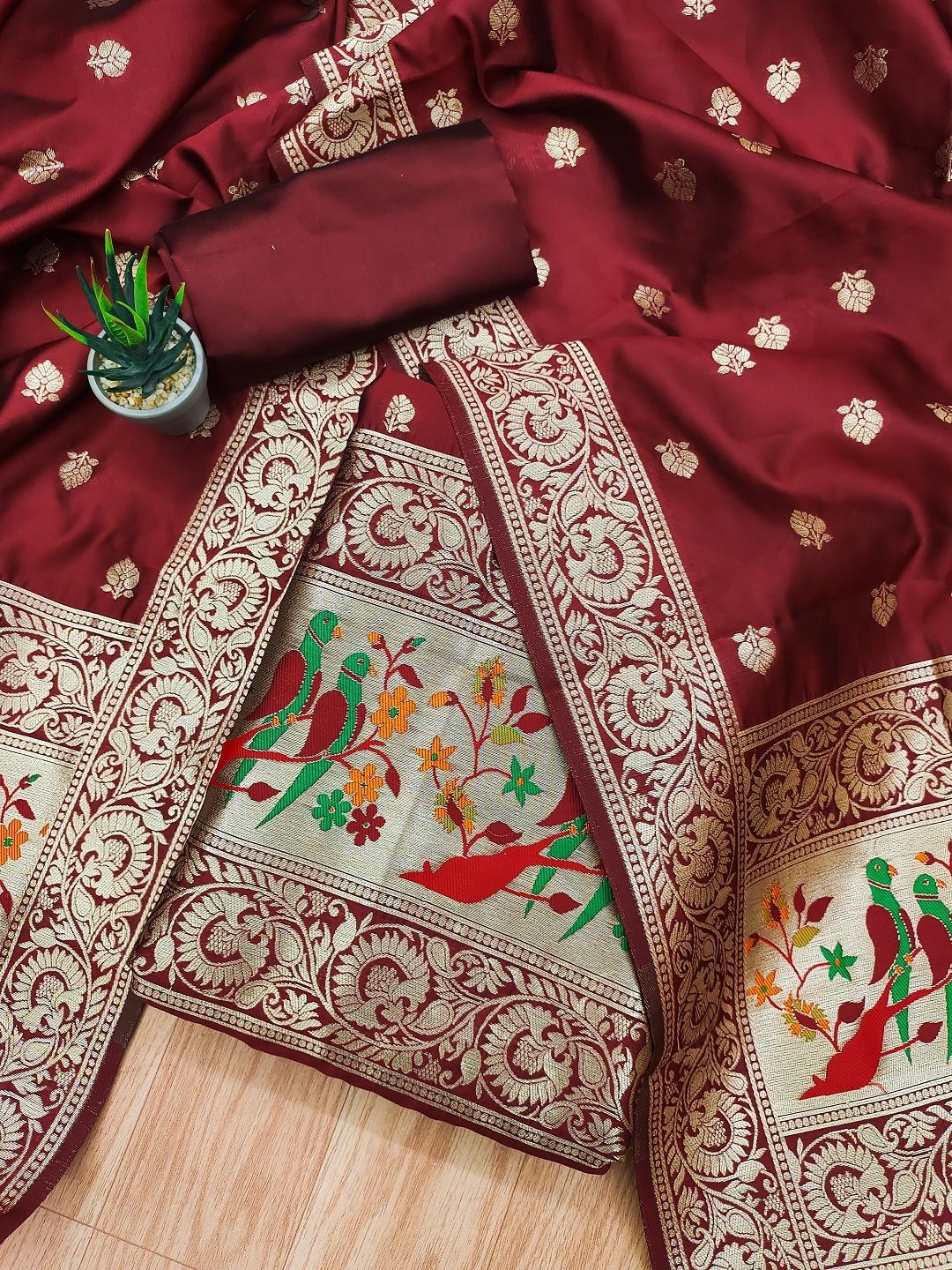 divastri Unstitched Silk Blend Salwar Suit Material Embroidered-picture-20