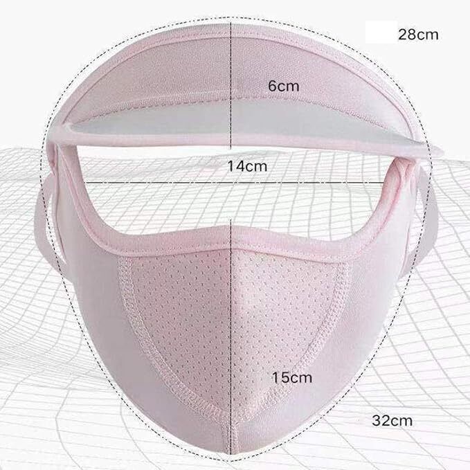 Sunscreen Face Shield with Hat Brim, Ice Silk UV Protection Mask for Women Face Shaping Mask-image-13