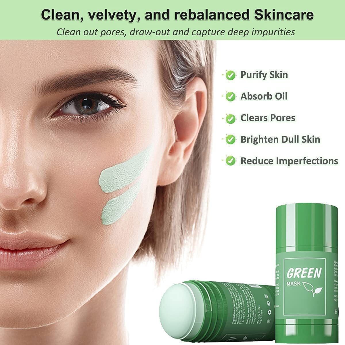 huemic Green Tea Stick Face Mask For Blackhead Remover, Face Shaping Mask image 1