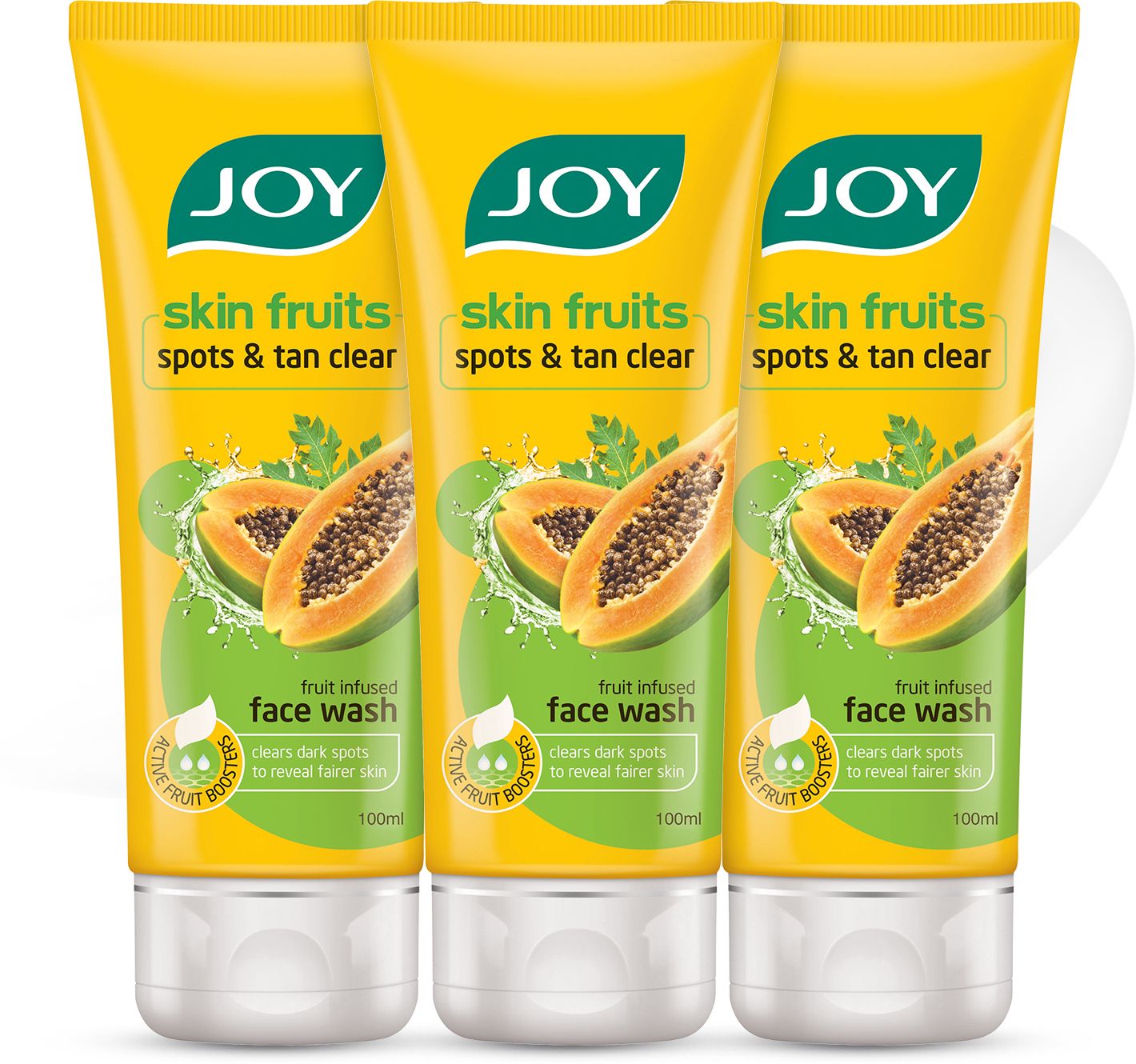 joy Skin Fruits Spots & Tan Clear Papaya Fruit Infused (Pack of 3 x100ml) Face Wash-picture-11