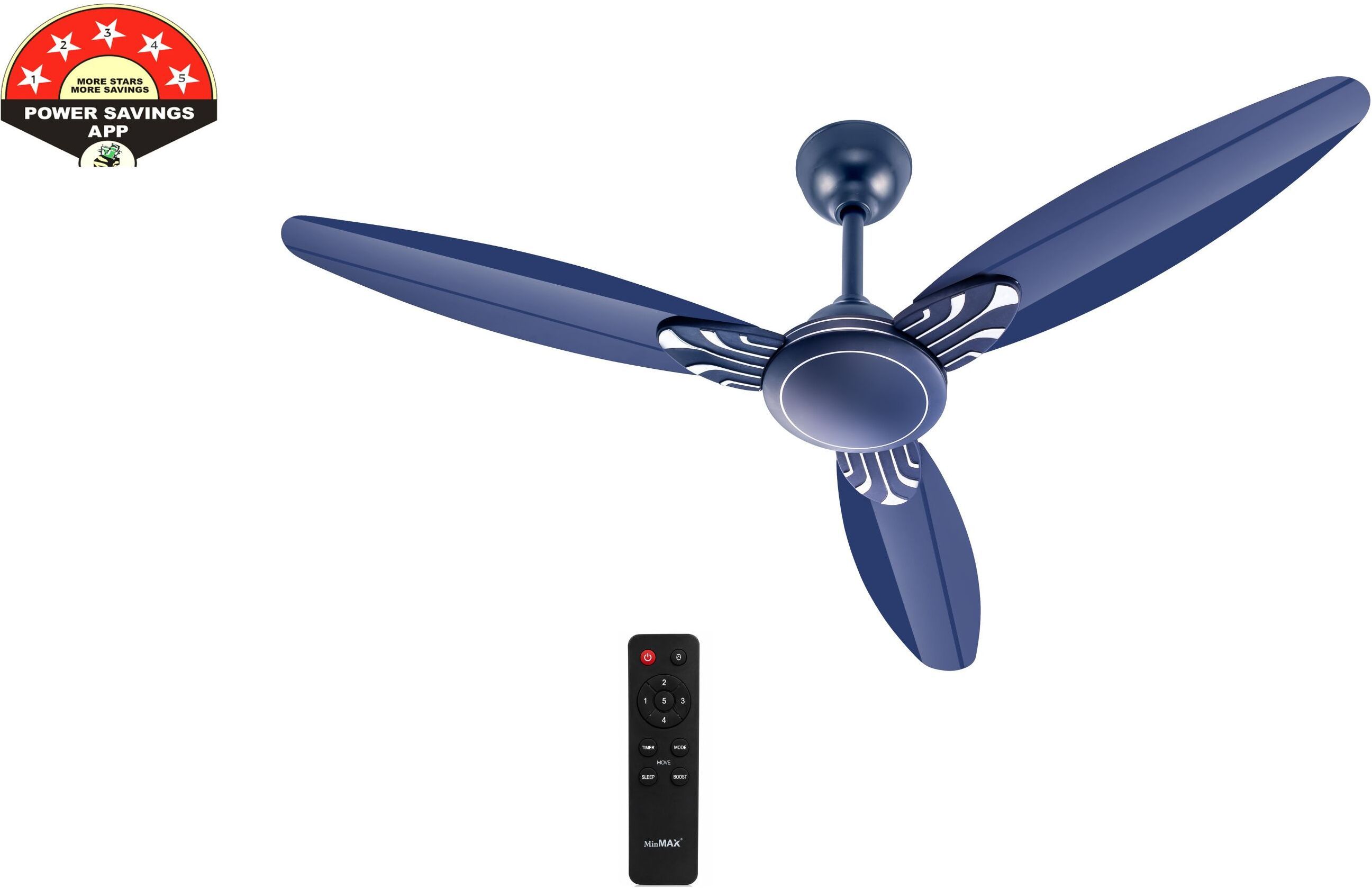 Premium bldc Ceiling Fan | Stylish 3 Blade High Speed Fan | Blue with 24 Months Warranty BLDC Motor with Remote, BLDC Motor, Energy Saving, Remote Controlled, Ultra High Speed 1200 mm Ceiling Fan-image-11