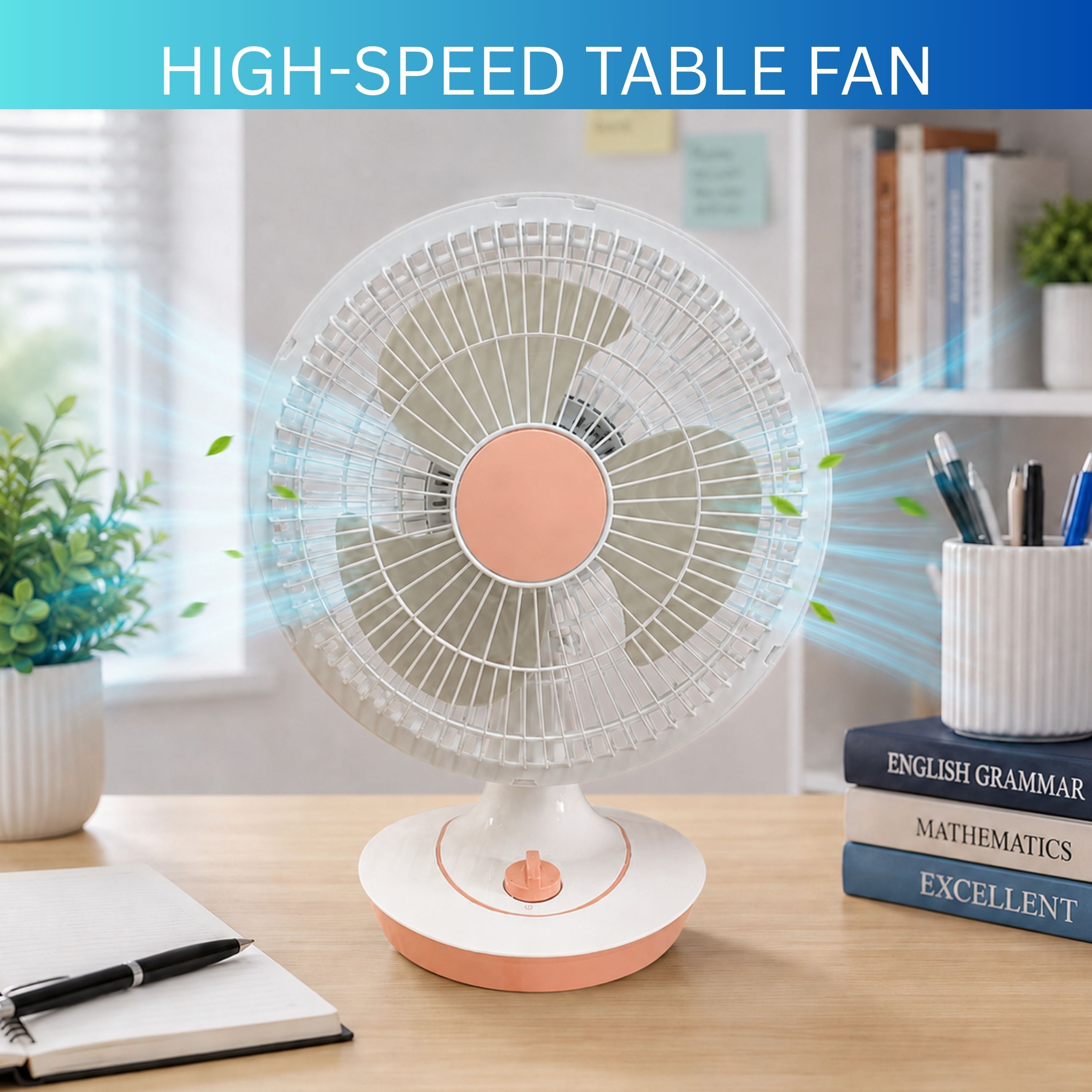 powerful high-speed table & wall mount fan for home and office use df287 silent operation 300 mm table fan