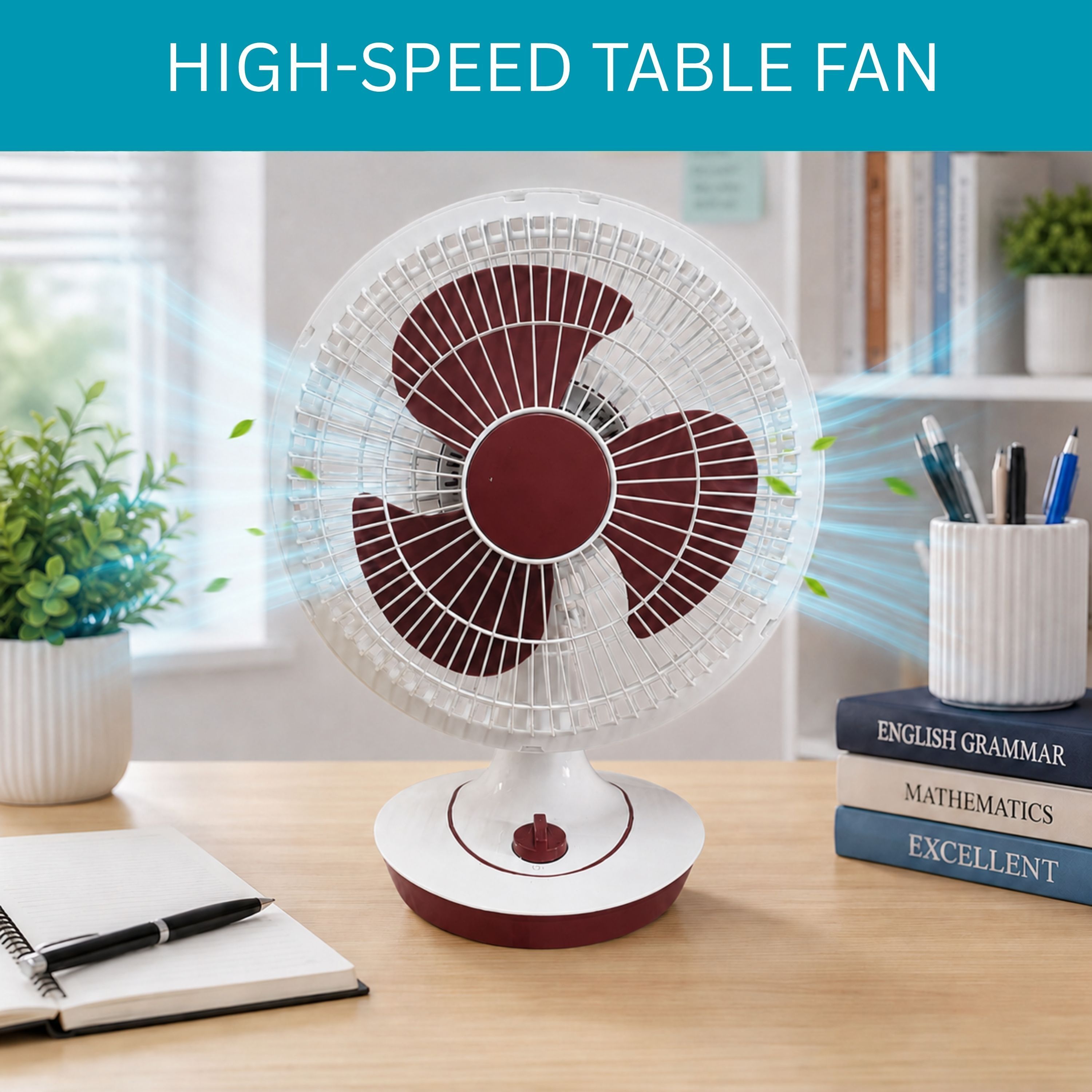 powerful high-speed table & wall mount fan for home and office use da367 silent operation 300 mm table fan