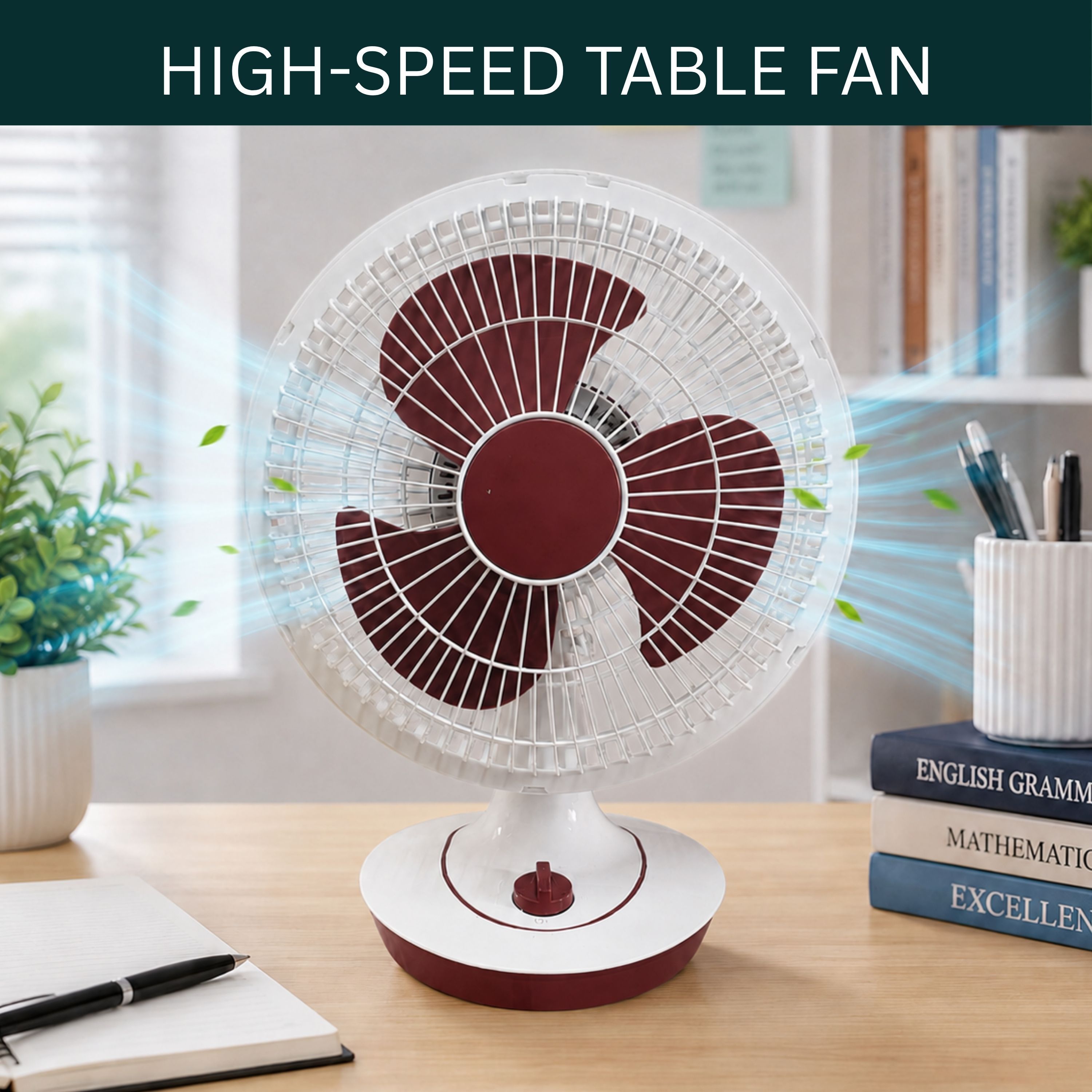 powerful high-speed table & wall mount fan for home and office use da91 silent operation 300 mm table fan