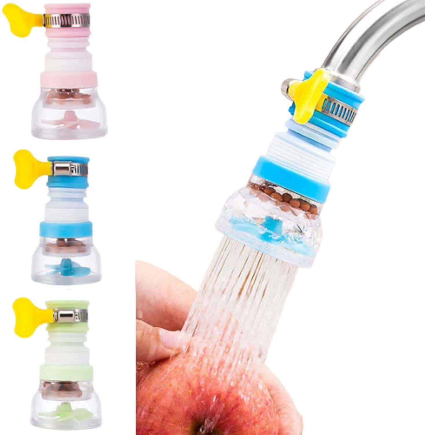 Kitchen Sink Tap Extension Water Saving Movable Sink Faucet Water Filter(3 PCS) Tap Mount Water Filter