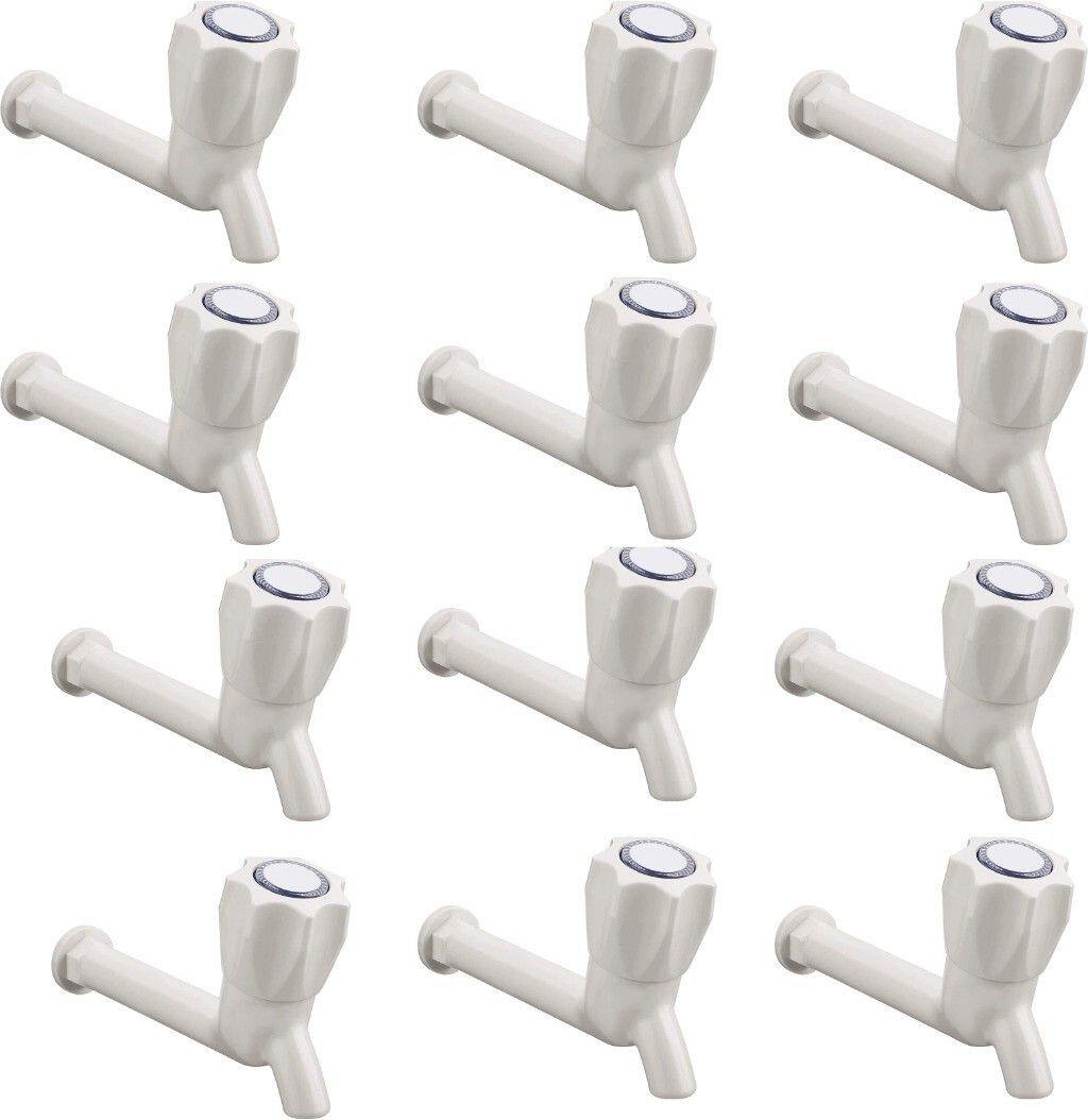 Polo PVC Plastic Long Bib Taps For Bathroom (Pack of 12) Bib Tap Faucet-image-26