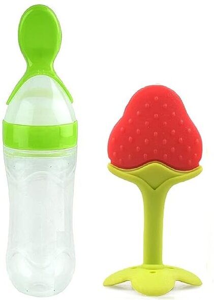 Baby Spoon Feeding Bottle With Fruit Teether for feeding Teether BPA Free - Silicone-image-15