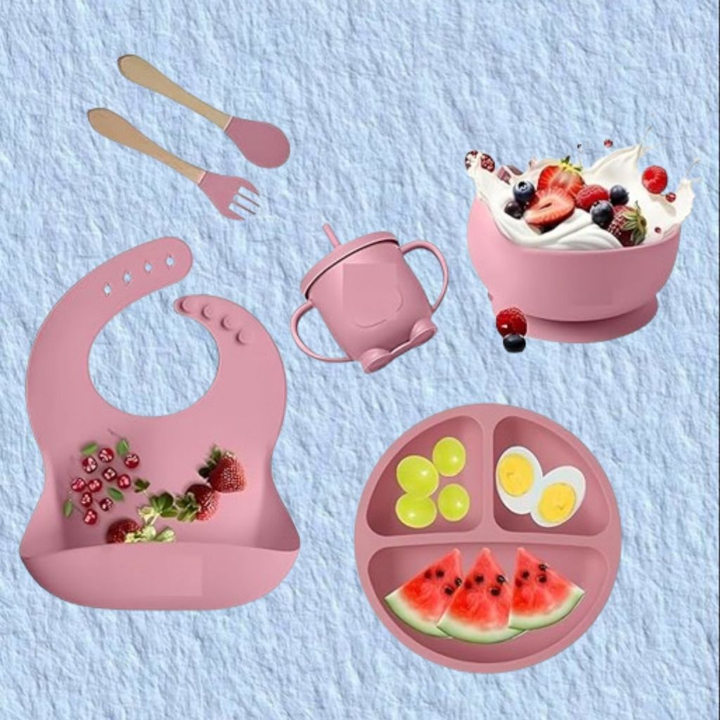 6PC_Toddler Meal Set with Bowl Plate Sipper and Utensils - Silicone-image-41