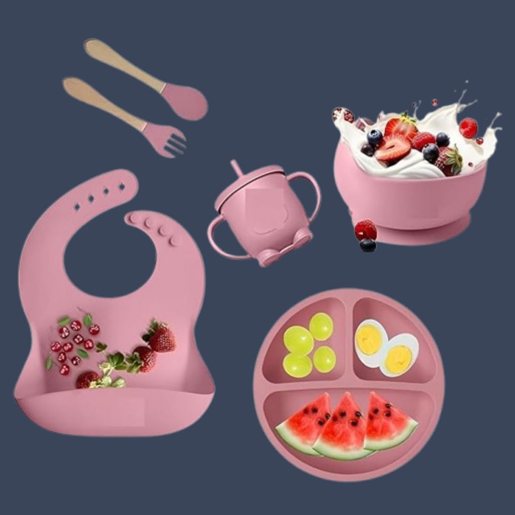 6PC_Kids Mealtime Combo with Cup Plate Bowl and Bib - Silicone-image-47
