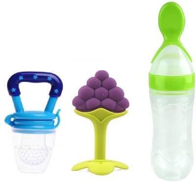 Baby fruit nibbler with fruit teether & spoon feeding bottle for feeding (Set 3) - Silicone-image-29