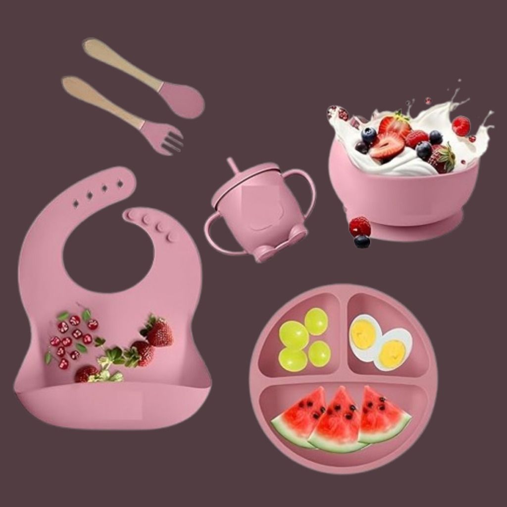 6PC_Baby Dining Combo with Bib Plate Bowl and Spoon - Silicone-image-5