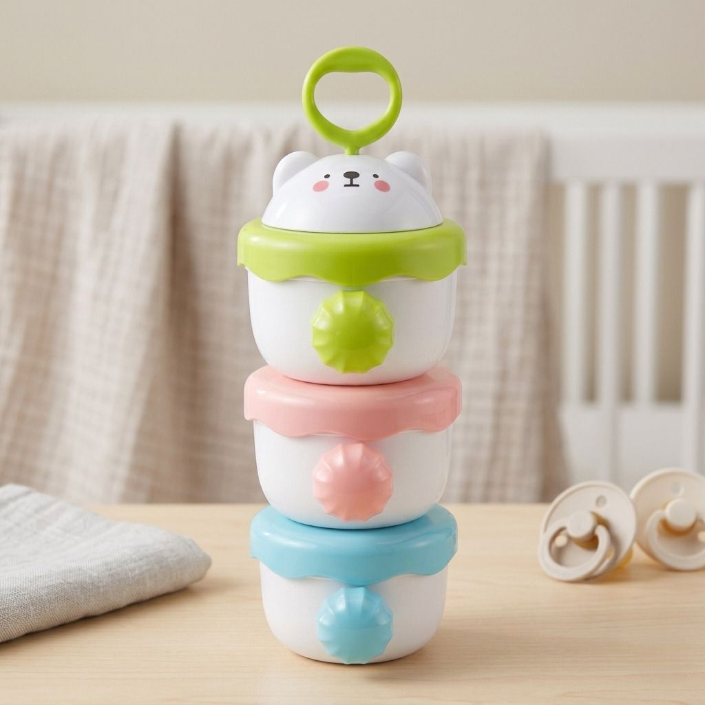 jublyn 3-Layer Portable Milk Powder Dispenser & Modular Snack Container for Baby - BPA Free-picture-0