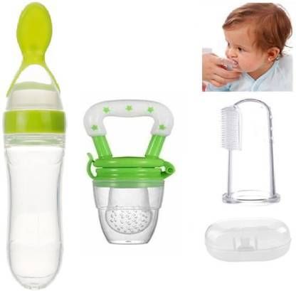 Baby Spoon Feeding Finger Brush & Fruit Feeder BPA free (Pack of 3)- Silicon-image-46