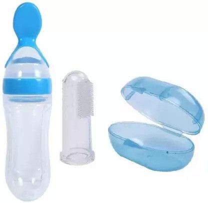 New Baby Fedding Utensils Combo of Milk bottle,Feeder,Teether for Baby Care. - Plastic, Silicon-image-43