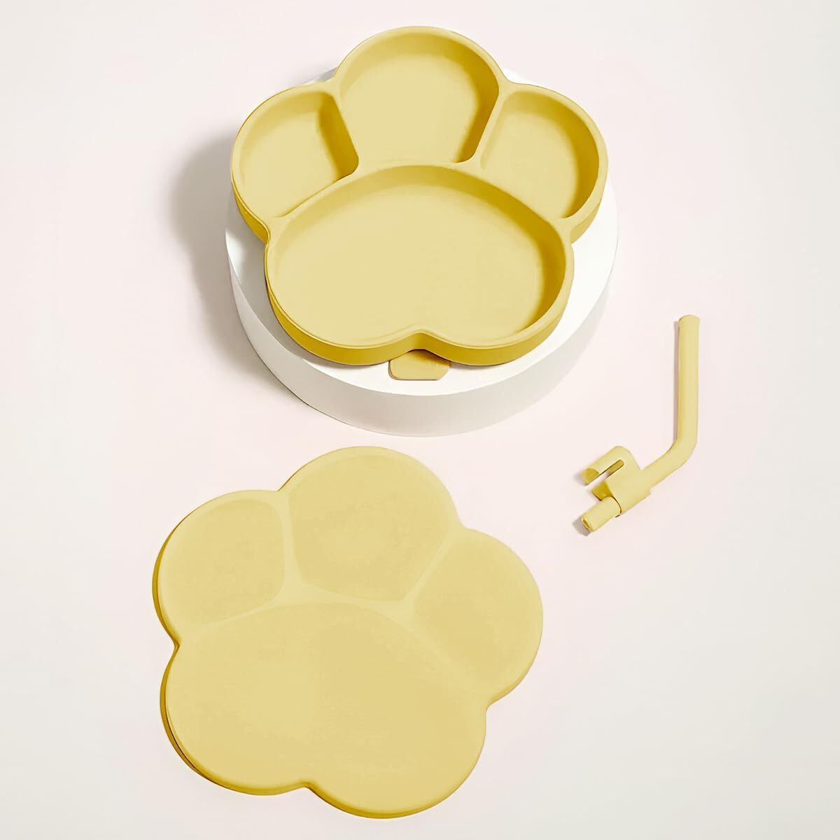 Silicone Plates with Cover, Suction Grip Divided Dish and Self-Feeding Toddlers- Silicone