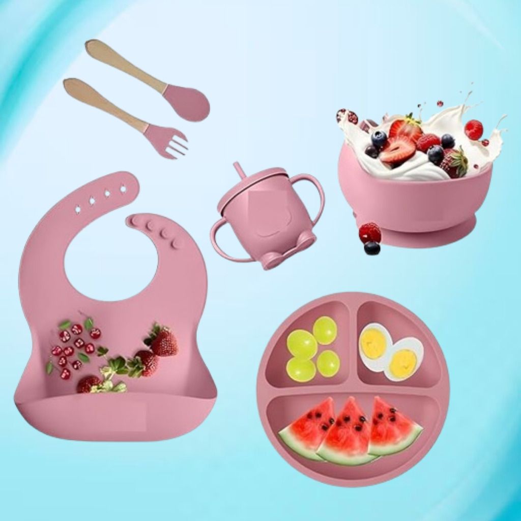 6PC_Kids Meal Set with Divided Plate Bowl and Cup - Silicone-image-21