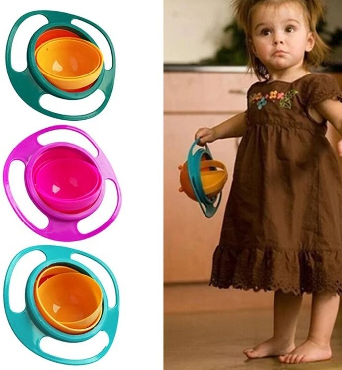 fabs collection 360° Rotating Spill Proof Gyro Bowl for Kids | Anti-Spill Baby Feeding Bowl - PLASTIC-picture-32
