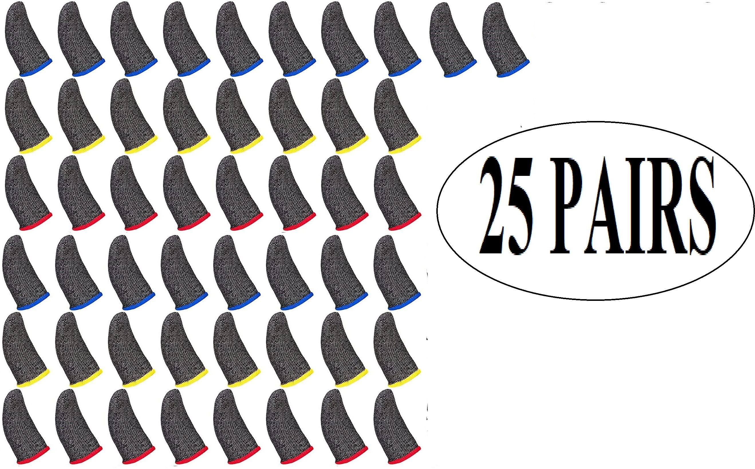 Touch Mobile Phone Gaming Finger Sleeve for Touch Sensitive MIX Color, 25 PAIRS Finger Sleeve-image-39