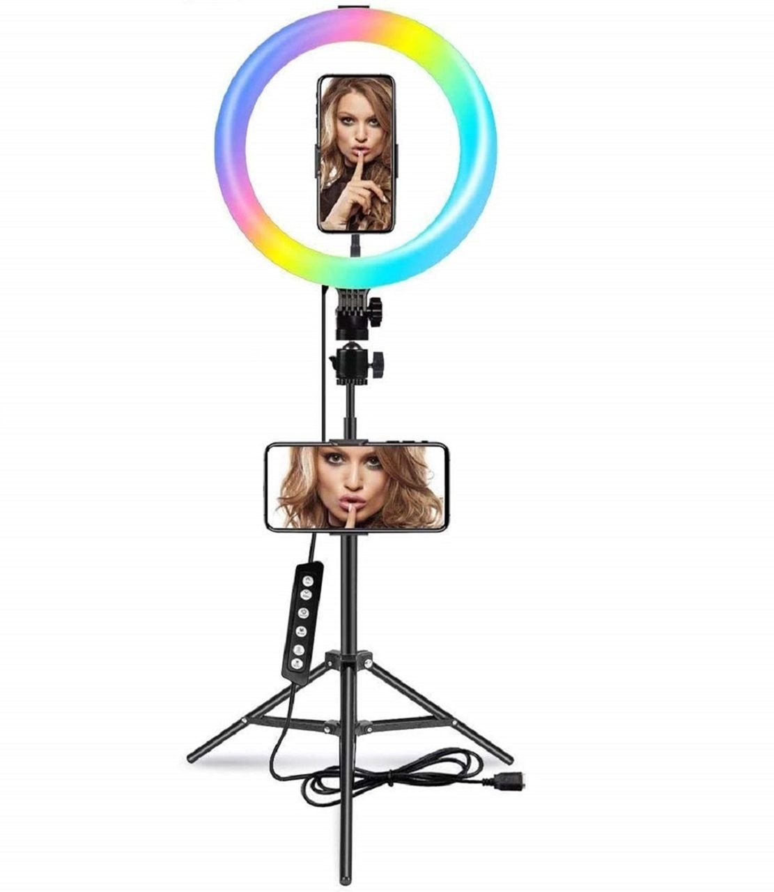 shipsify 10inch Selfie RGB Ring Light with Tripod Stand LED Dimmable for Live Stream Ring Flash-picture-20