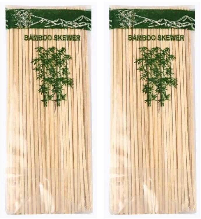 nwst Pack of 2 x 60pc Bamboo Skewers Grill Sticks [8 inches, 3mm] Disposable Bamboo Serving Fork Set-picture-22