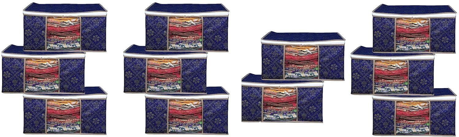 Soflin Non Woven Storage Cover Large Saree Cover/ Garment Cove /Storage Bag Pack of 11 Cotton Laundry Bag-picture-11