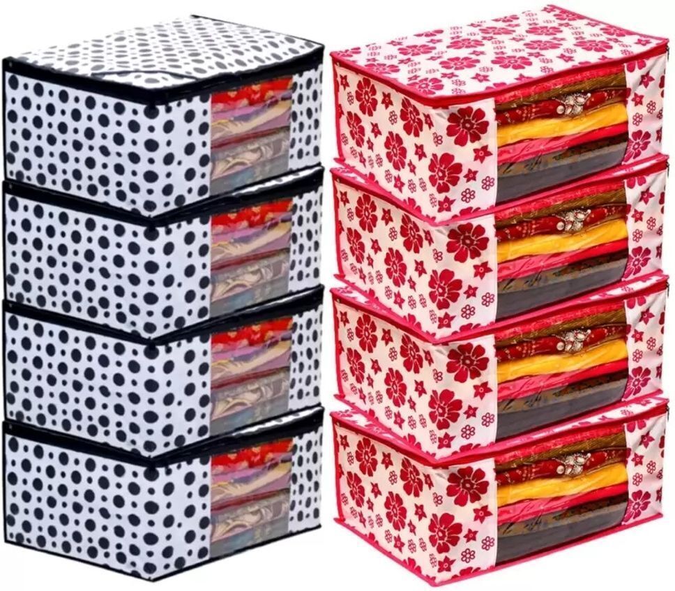 PRIMERION Non-woven Saree Bags, Transparent Saree Covers With Zip-P-1 Polyester Laundry Bag-picture-24