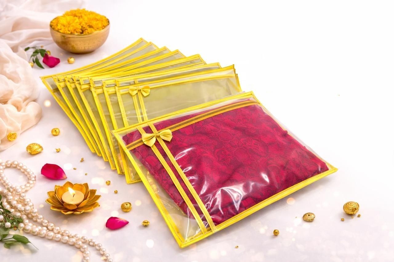 CIVONA Non-woven Saree Bags, Transparent Saree Covers With Zip-C-224 Polyester Laundry Bag-picture-32